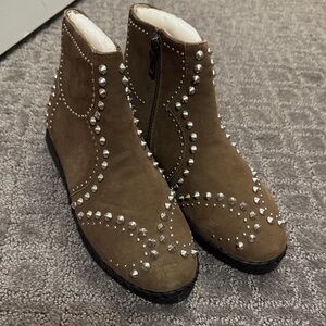 Bernie Mev Studded Brown Ankle Boots